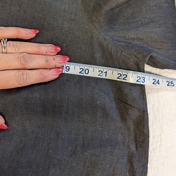 J.jill Black Linen Eyelet Trim  Button Down Top L NWOT Langenlook loose fit - Picture 11 of 12